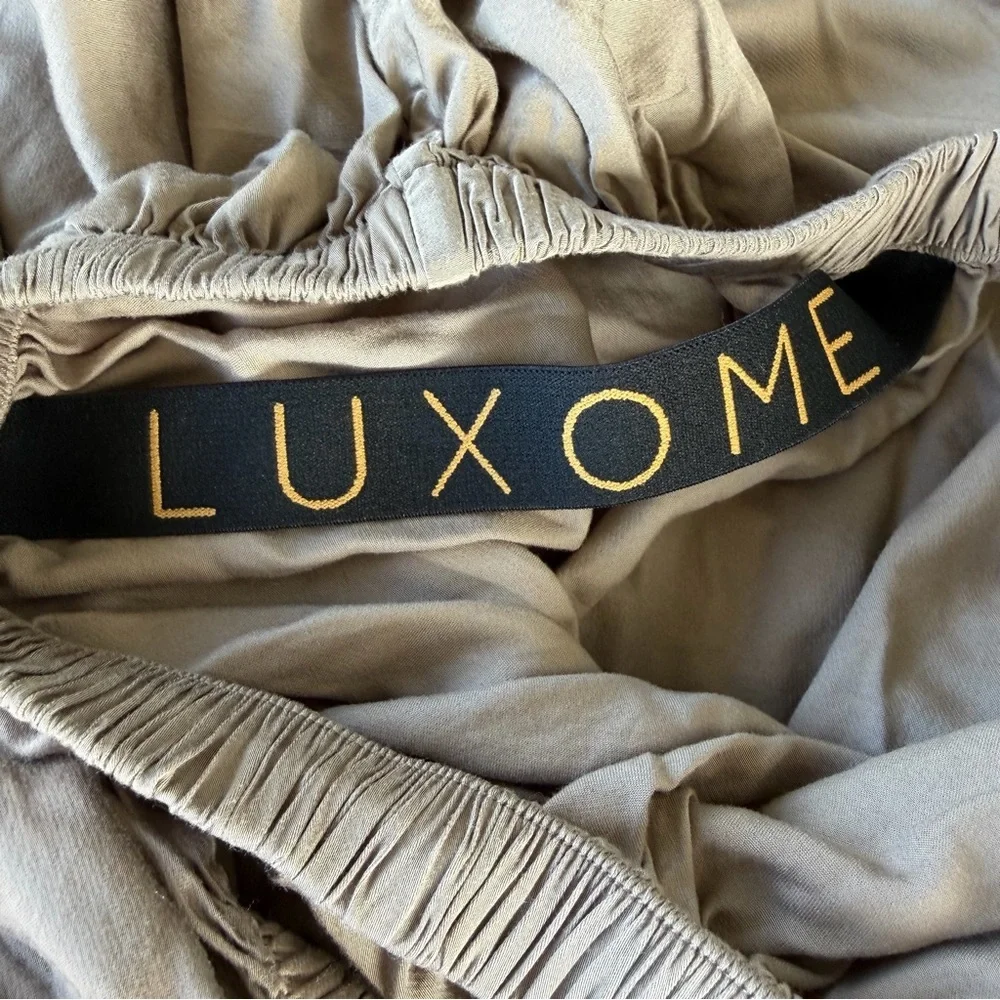 Luxome Cooling Viscose Bamboo 2-Piece Sheet Set Truffle Brown Cal King GUC READ